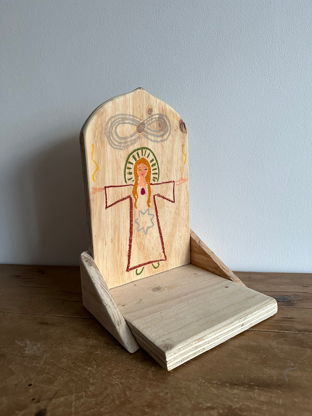 Altaar - Handgemaakt kunstwerk van gerecycled hout