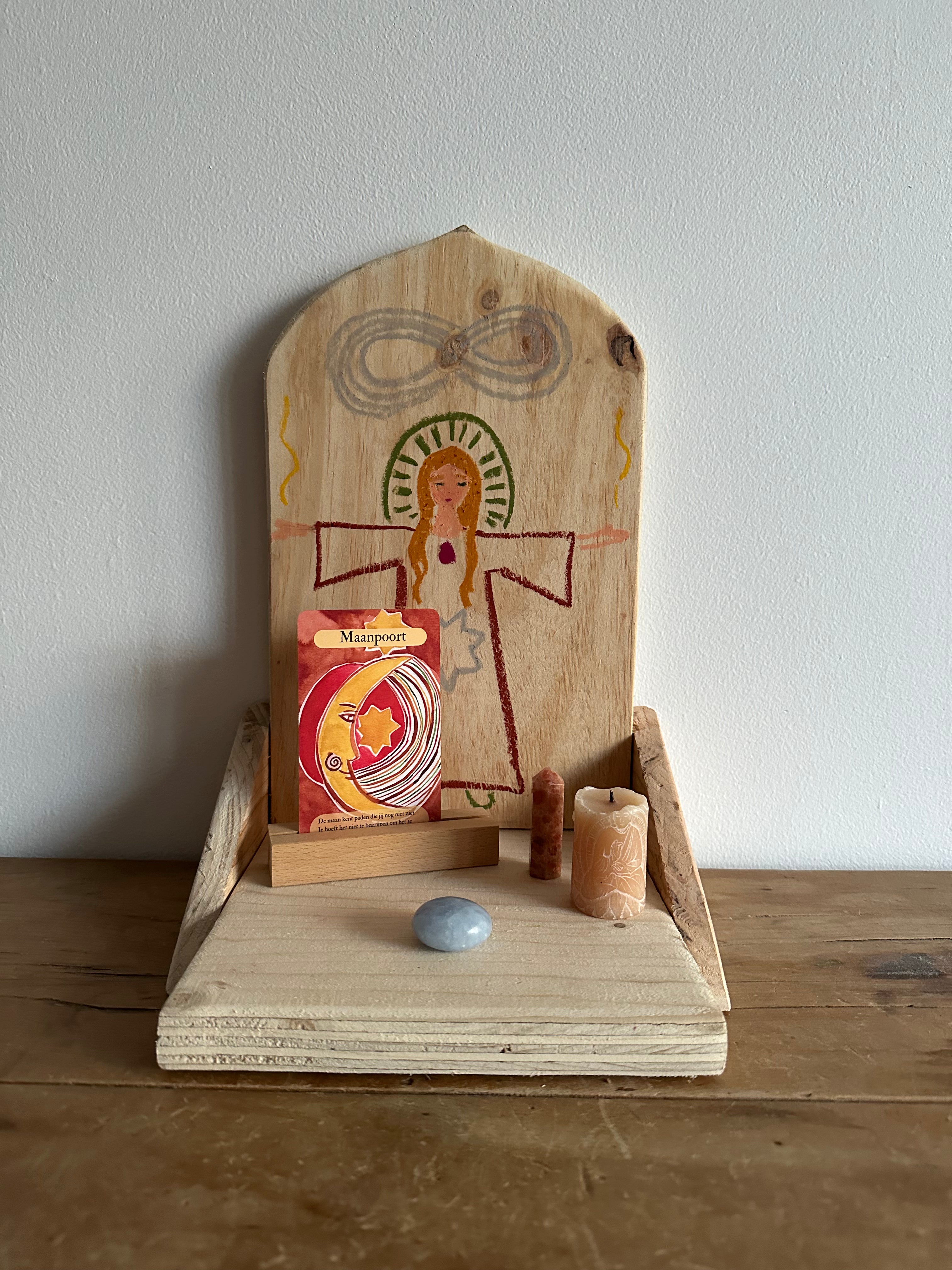 Altaar - Handgemaakt kunstwerk van gerecycled hout